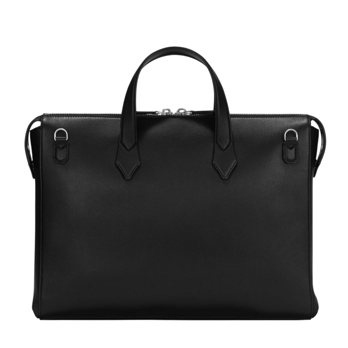Rear View Montblanc Meisterstück Thin Document Case featuring a detachable and adjustable shoulder 