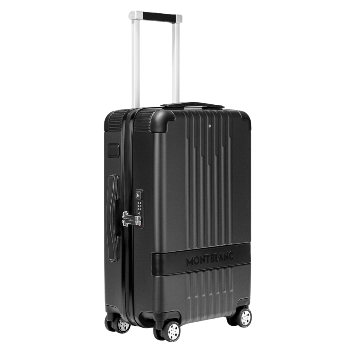 Side view of the Montblanc MY4810 Cabin Trolley highlighting its compact cabin-friendly size.