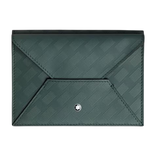 Front View of Montblanc x Zinédine Zidane Envelope Passport Holder Green Leather