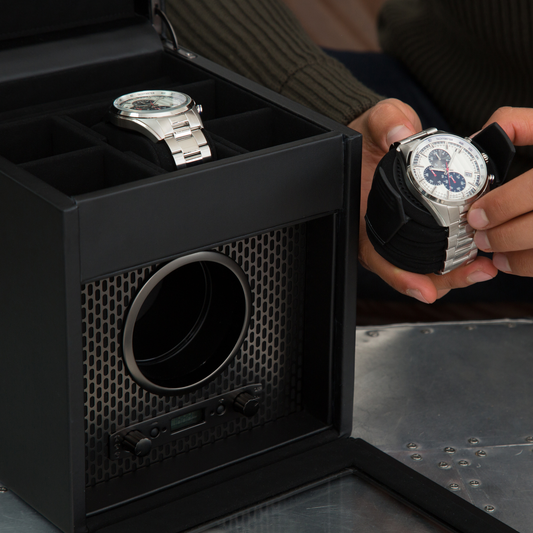 Luxury protection for luxury watches with a sleek, effortless and bold architectural look, made for collectors who appreciate a balance of style and safety. 