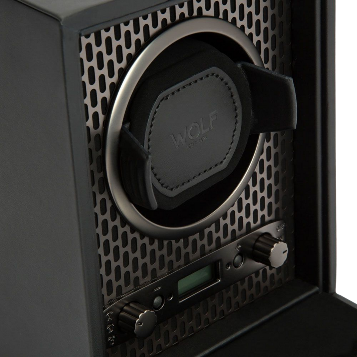 Designed for collectors who appreciate both style and performance, the WOLF Axis Watch Winder keeps your automatic timepiece ready to wear while making a statement on any desk or dresser.