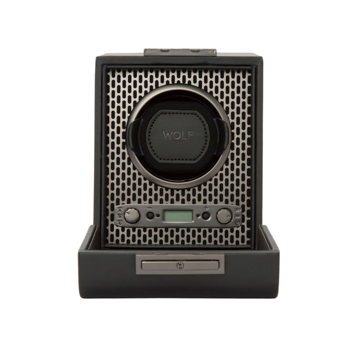 With its bold architectural look and advanced winding system, the WOLF Axis Single Watch Winder is the perfect choice for storing and showcasing a treasured luxury timepiece.