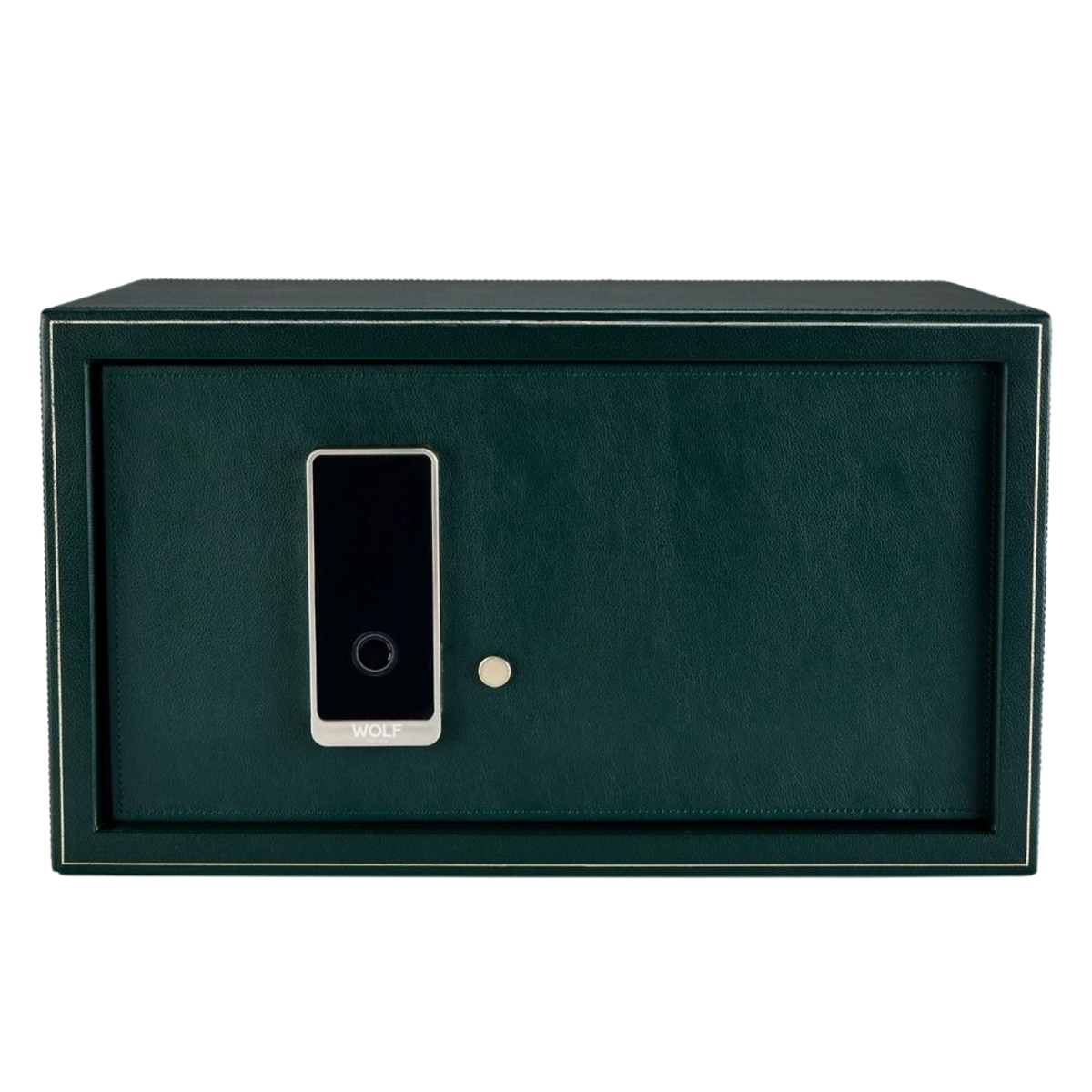 The WolfThe Den 4 Piece Safe in Green combines advanced security with premium watch care.
Wrapped in rich green vegan leather, it houses four patented watch winders behind a biometric locking door, creating a sophisticated storage solution for valuable timepieces and personal items.
