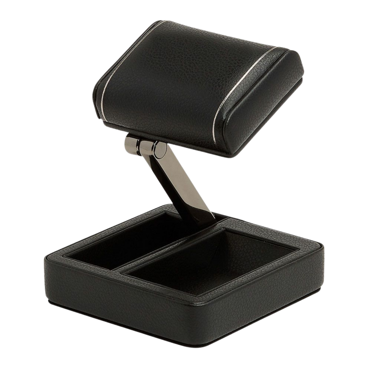 Designed for collectors on the move, this watch stand features WOLF's patented folding mechanism, allowing it to collapse flat for effortless transport.
Lightweight and compact, it slips neatly into the included travel pouch, making it ideal for business trips, holidays, and everyday travel.