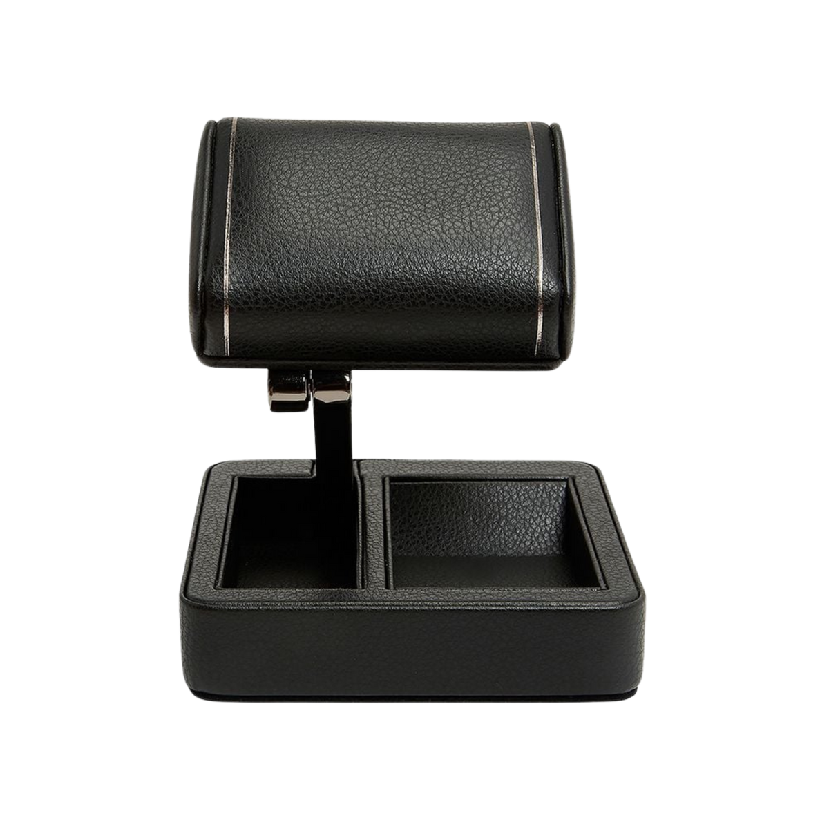 More than a simple watch stand, the secure base includes a discreet storage tray for cufflinks, coins, rings, or other everyday essentials.
Combining display, protection, and organisation in one compact design, it is a practical accessory for modern watch enthusiasts.