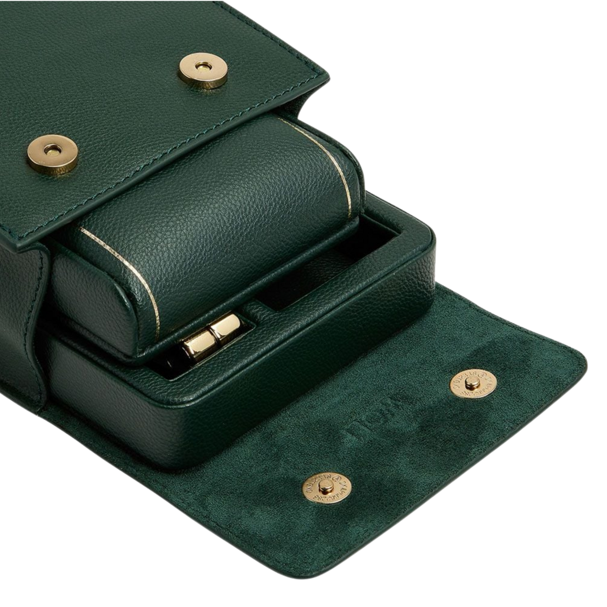 Built with WOLF's patented folding mechanism, this watch stand transforms from a full display stand into a compact travel accessory in seconds.
Lightweight and easy to pack, it folds flat into its matching travel pouch, making it ideal for business trips, holidays, and weekends away.