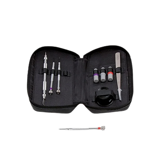 Designed for convenience, the black faux leather case keeps all 17 tools and accessories securely stored in one place.
The zip-around construction helps protect the contents while travelling, making it a useful companion for both home workshops and collectors on the move.
