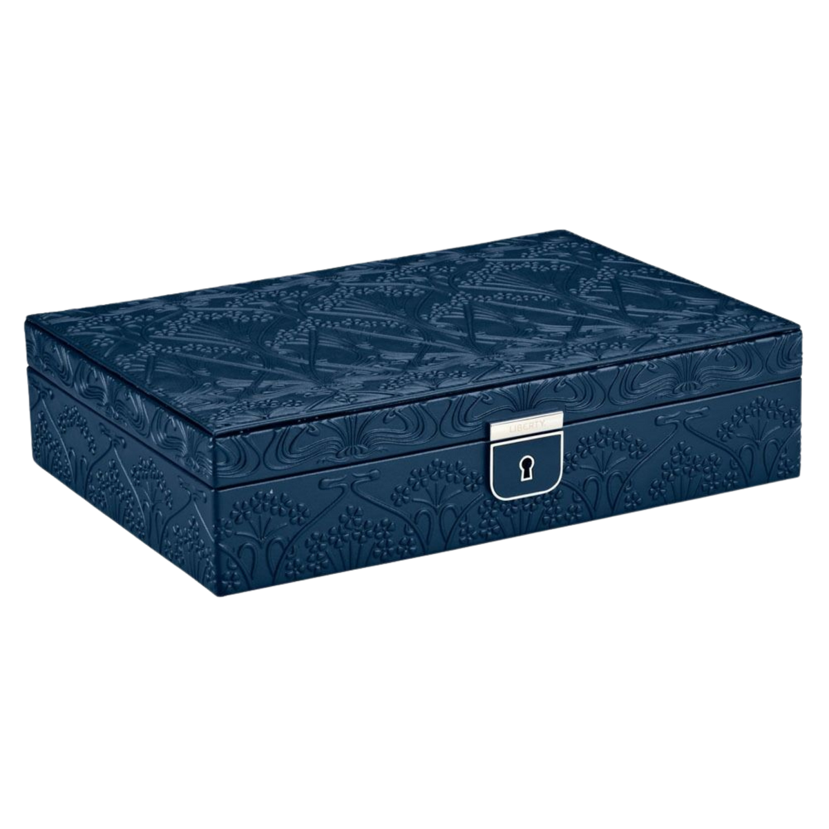 Designed for daily living as much as display, the medium jewellery box fits seamlessly on a dressing table or wardrobe shelf.
Its structured form and secure closure make it ideal for both everyday jewellery and special pieces.
A functional yet decorative object that elevates any space it sits in.