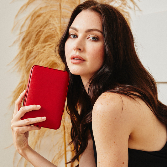 Beautifully crafted and designed to last, the Wolf Palermo Jewellery Zip Case in Red combines timeless style with practical functionality. Whether at home or travelling, it's a sophisticated way to keep treasured jewellery safe and close at hand.