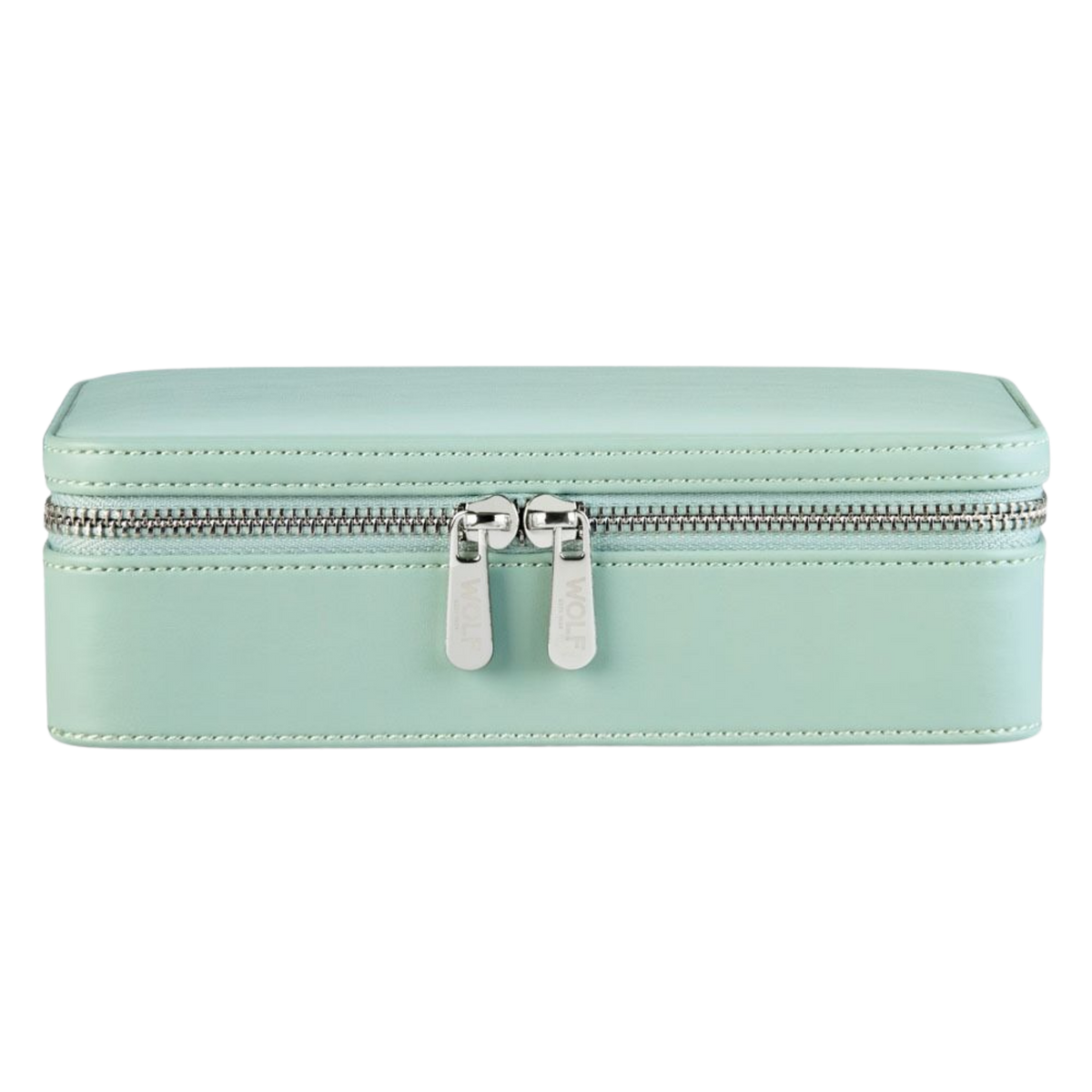 The Wolf x Liberty Medium Zip Case in Sage Green combines elegant jewellery storage with Liberty’s iconic design heritage, featuring a soft sage exterior and beautifully detailed interior for a refined travel companion.