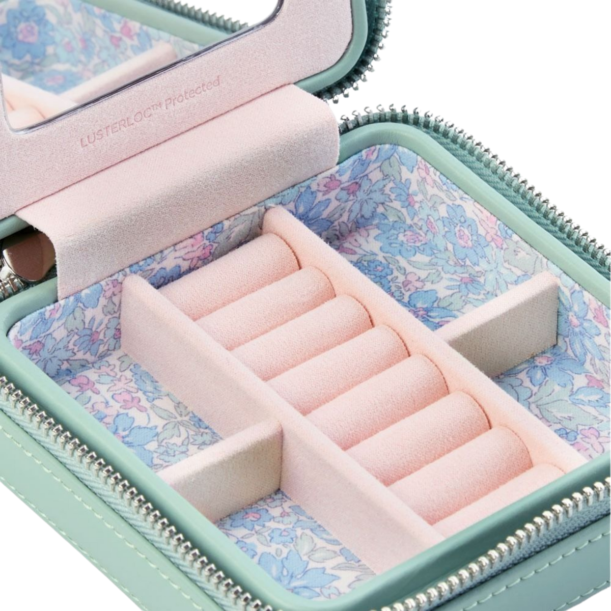 Open the case and you’ll find a thoughtfully engineered interior built for real-life organisation - ring rolls, necklace hooks, secure compartments, and a built-in mirror. Everything has its place, making it easy to keep jewellery tangle-free and ready to wear, even while travelling.