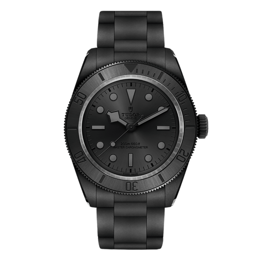The TUDOR Black Bay Ceramic 41mm combines a matt black ceramic case and bracelet with a clean charcoal dial, creating a bold, modern watch that's built to be worn every day.