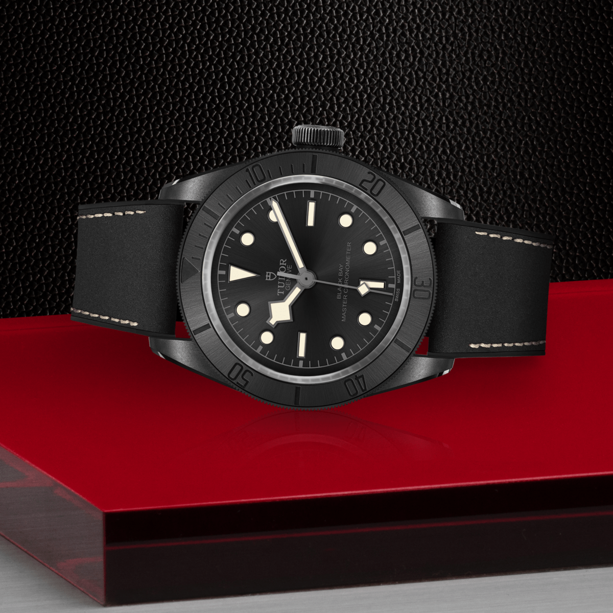 Tudor watch displayed in its presentation box showcasing the premium packaging and interior finish