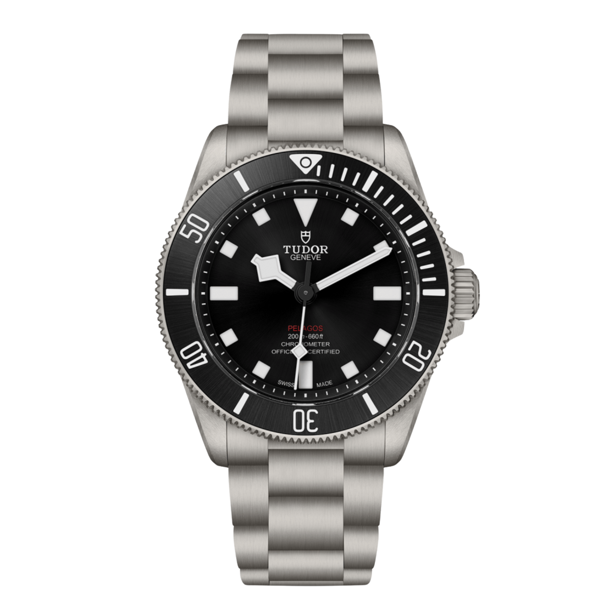 Tudor Pelagos black dial titanium bracelet dive watch with unidirectional ceramic bezel