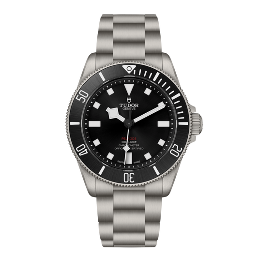 Tudor Pelagos black dial titanium bracelet dive watch with unidirectional ceramic bezel