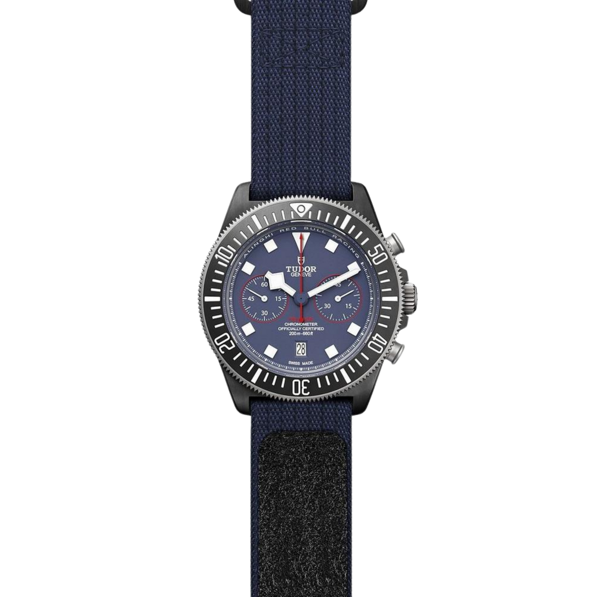 TUDOR Pelagos FXD Chrono 43mm Blue Dial Watch strap view 