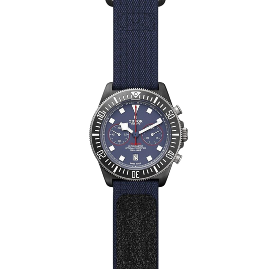 TUDOR Pelagos FXD Chrono 43mm Blue Dial Watch strap view 