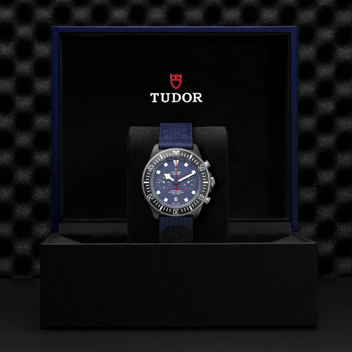 TUDOR Pelagos FXD Chrono 43mm Blue Dial Watch in a TUDOR box