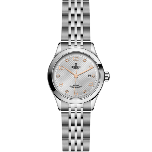 full view of Tudor 1926 highlighting the two-tone bracelet and elegant case proportions