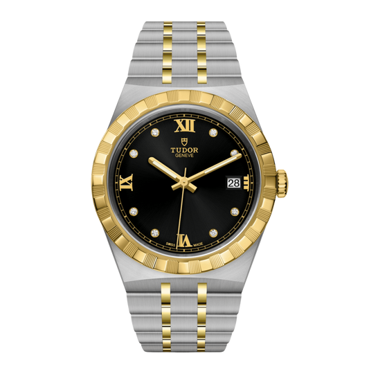 Tudor Royal 38mm Black Dial Diamond Watch blends timeless design with elevated detailing