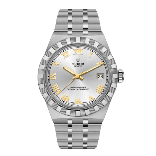 TUDOR Royal 36mm automatic watch with black Roman numeral dial and stainless steel bracelet