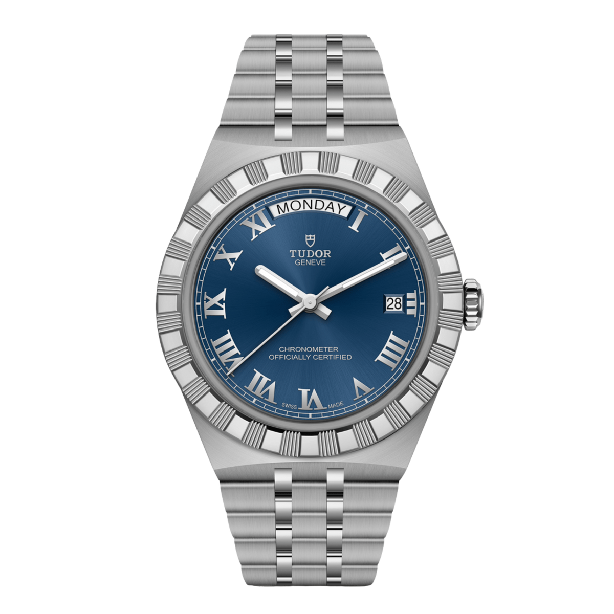 TUDOR Royal 40mm automatic watch with blue Roman numeral dial and stainless steel bracelet