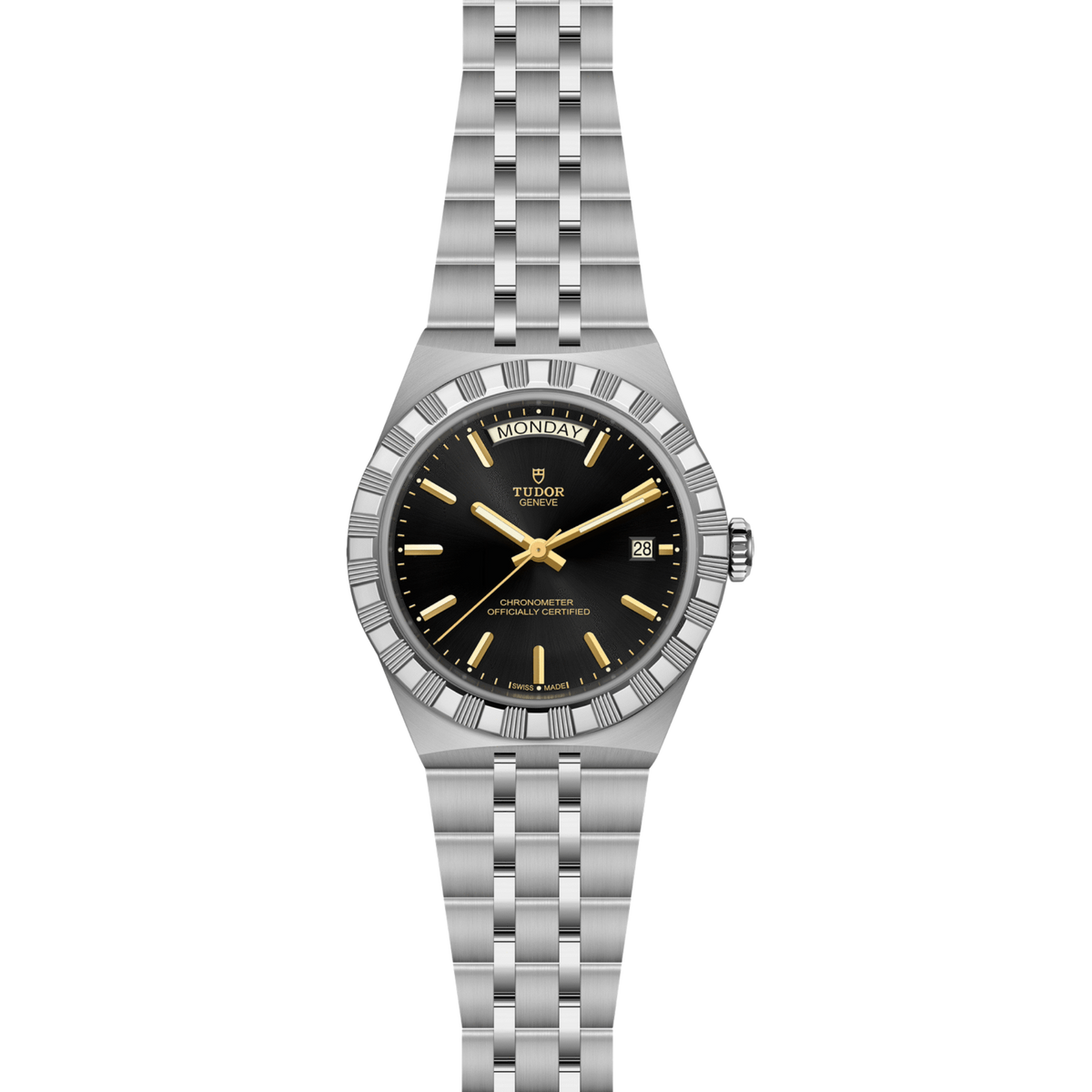 TUDOR Royal 40mm Black Dial Watch, featuring an elegant stainless steel design, automatic movement and refined Swiss craftsmanship.
