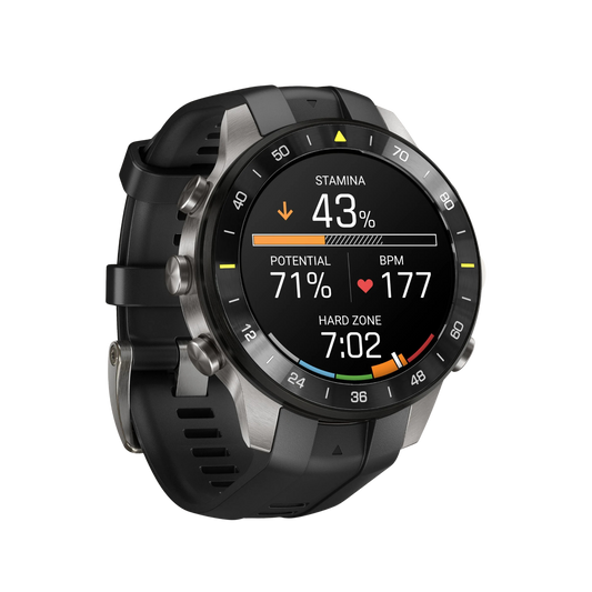 Advanced training features include stamina tracking, running economy and grade-adjusted pace, complemented by multi-band GPS, preloaded mapping and comprehensive health and recovery monitoring.