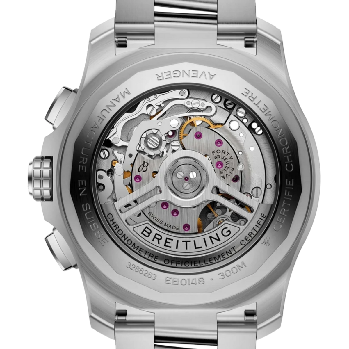 The 42mm titanium case offers a strong wrist presence while remaining lightweight and comfortable for all-day wear.