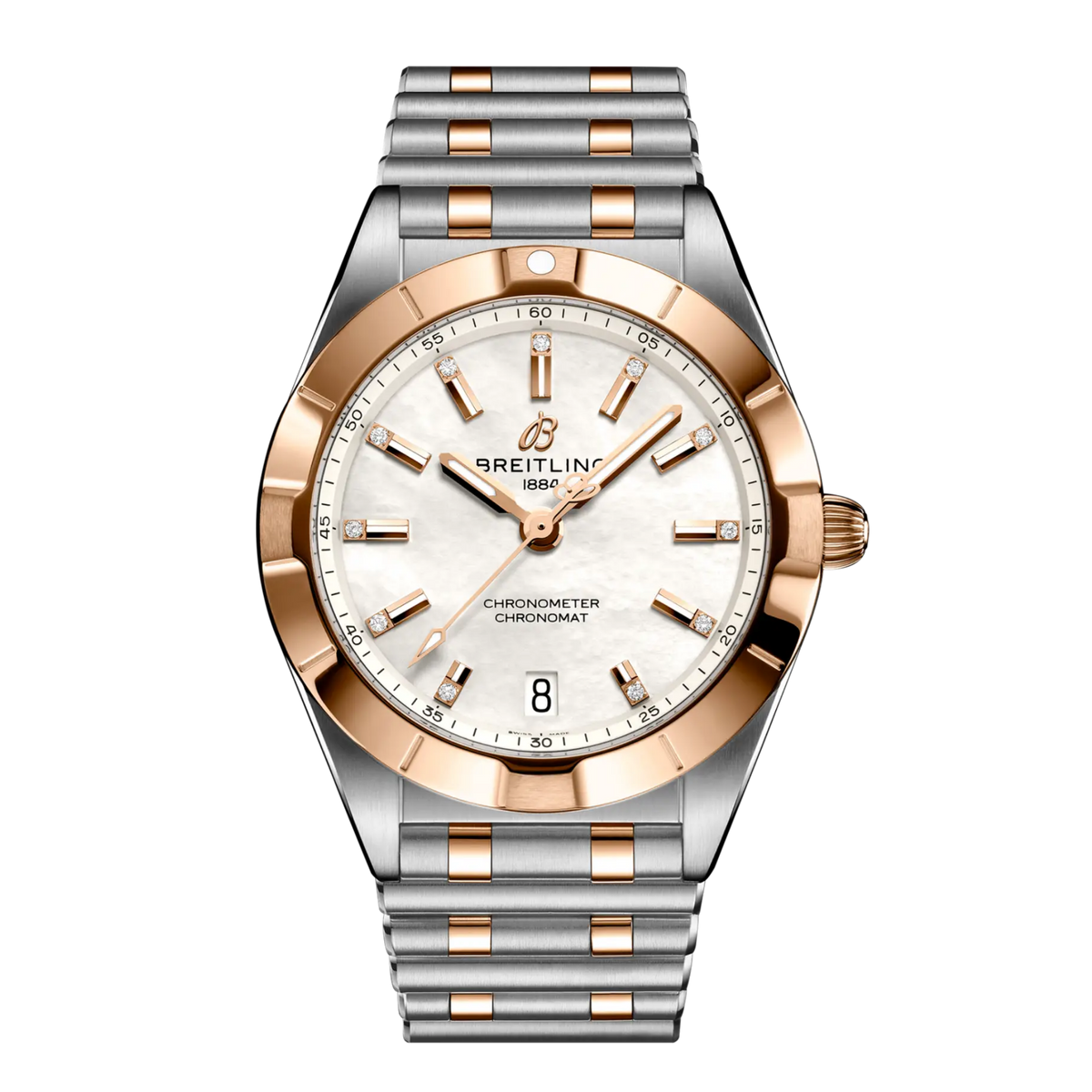 Breitling Chronomat 32 women’s watch in stainless steel and 18ct red gold with two-tone bracelet