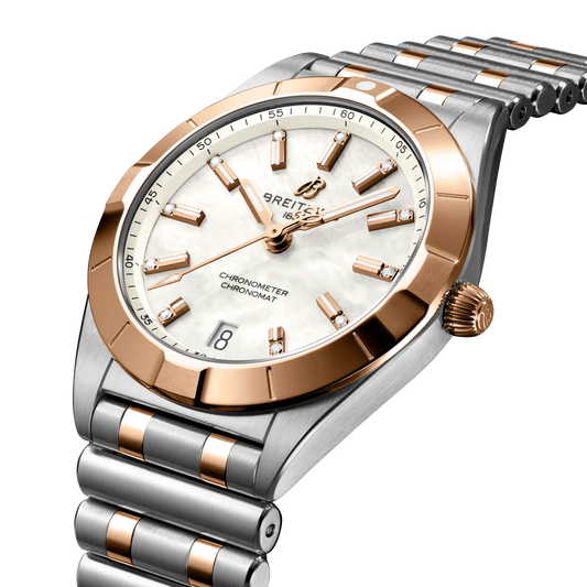 Breitling Chronomat 32mm watch with stainless steel, 18ct red gold and signature Rouleaux bracelet