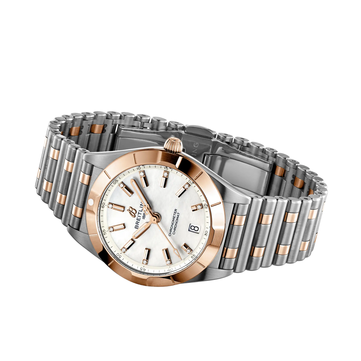 Breitling Chronomat 32 women’s watch in stainless steel and 18ct red gold with two-tone bracelet