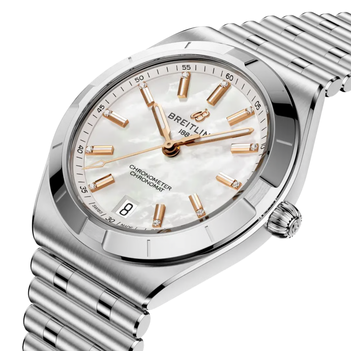 At its core is the Breitling 10 automatic movement, delivering dependable precision and a power reserve of around 42 hours. This ensures consistent performance while maintaining the brand’s reputation for reliable Swiss engineering.