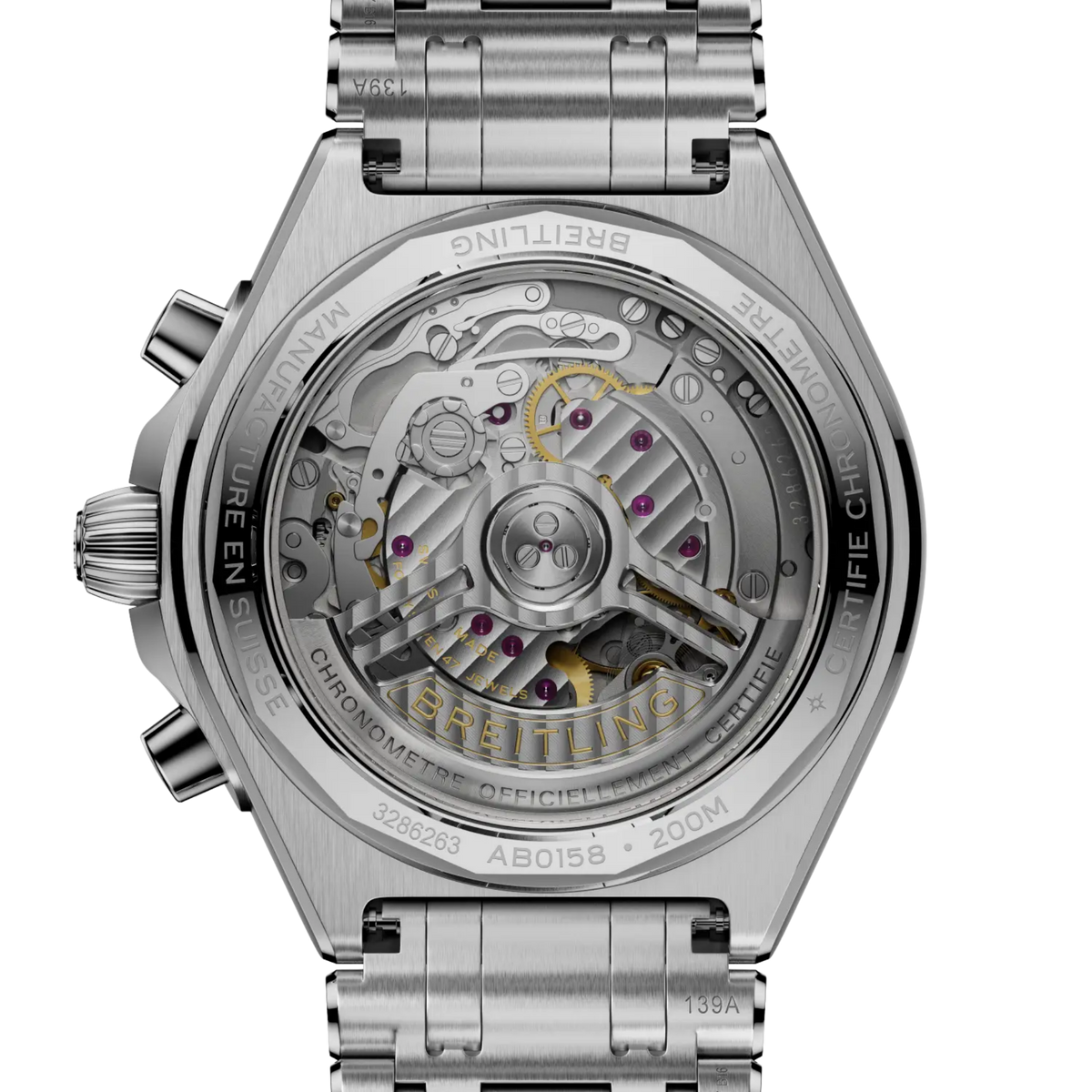 Showcasing Breitling's signature design, the Chronomat B01 42 pairs a white dial with a stainless steel case, unidirectional bezel and COSC-certified manufacture movement for outstanding precision.