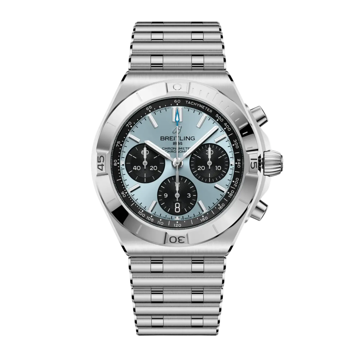 Breitling Chronomat B01 Chronograph 42mm Stainless Steel and Platinum Blue Dial Watch