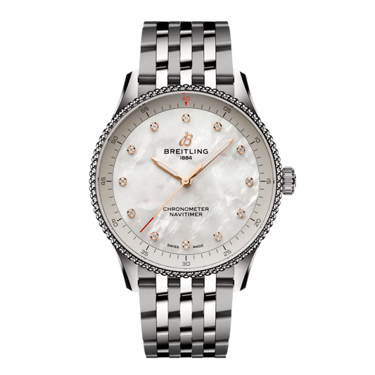 Breitling Navitimer 32 women’s watch with mother-of-pearl dial and stainless steel bracelet