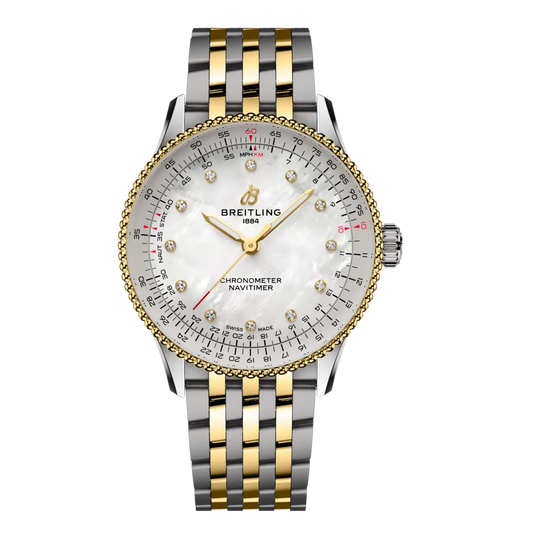 Breitling Navitimer Automatic 36 36mm Mother of Pearl Diamond Dial Watch
