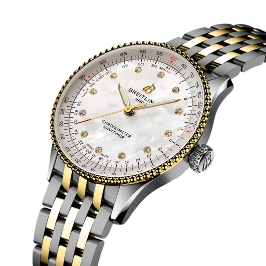 Breitling Navitimer Automatic 36 36mm Mother of Pearl Diamond Dial Watch