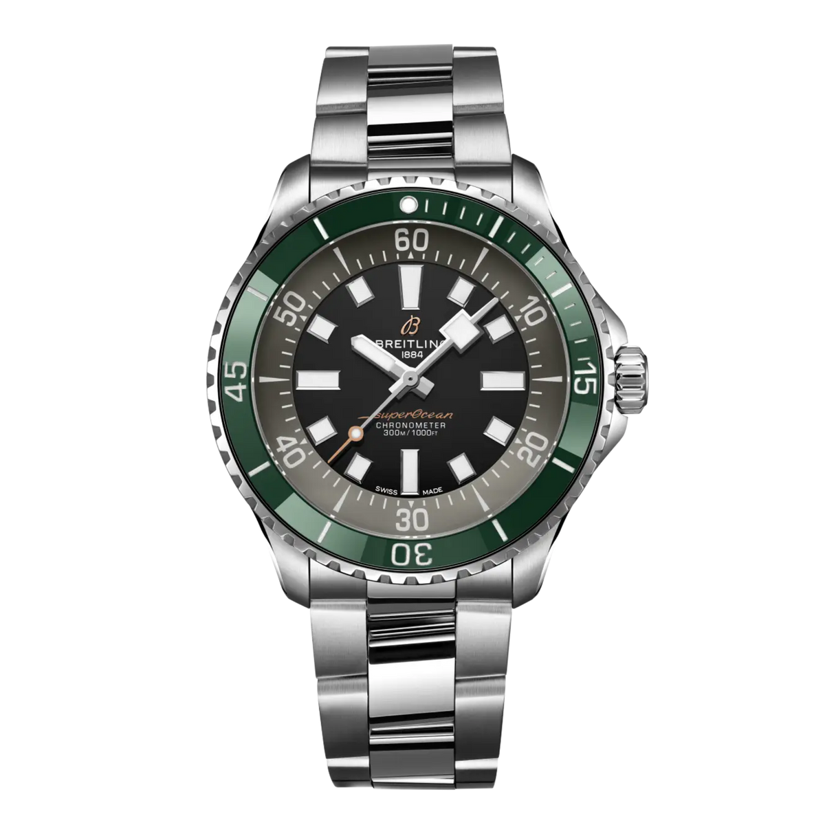 Breitling Superocean Automatic 44 dive watch with sapphire crystal and 300m water resistance