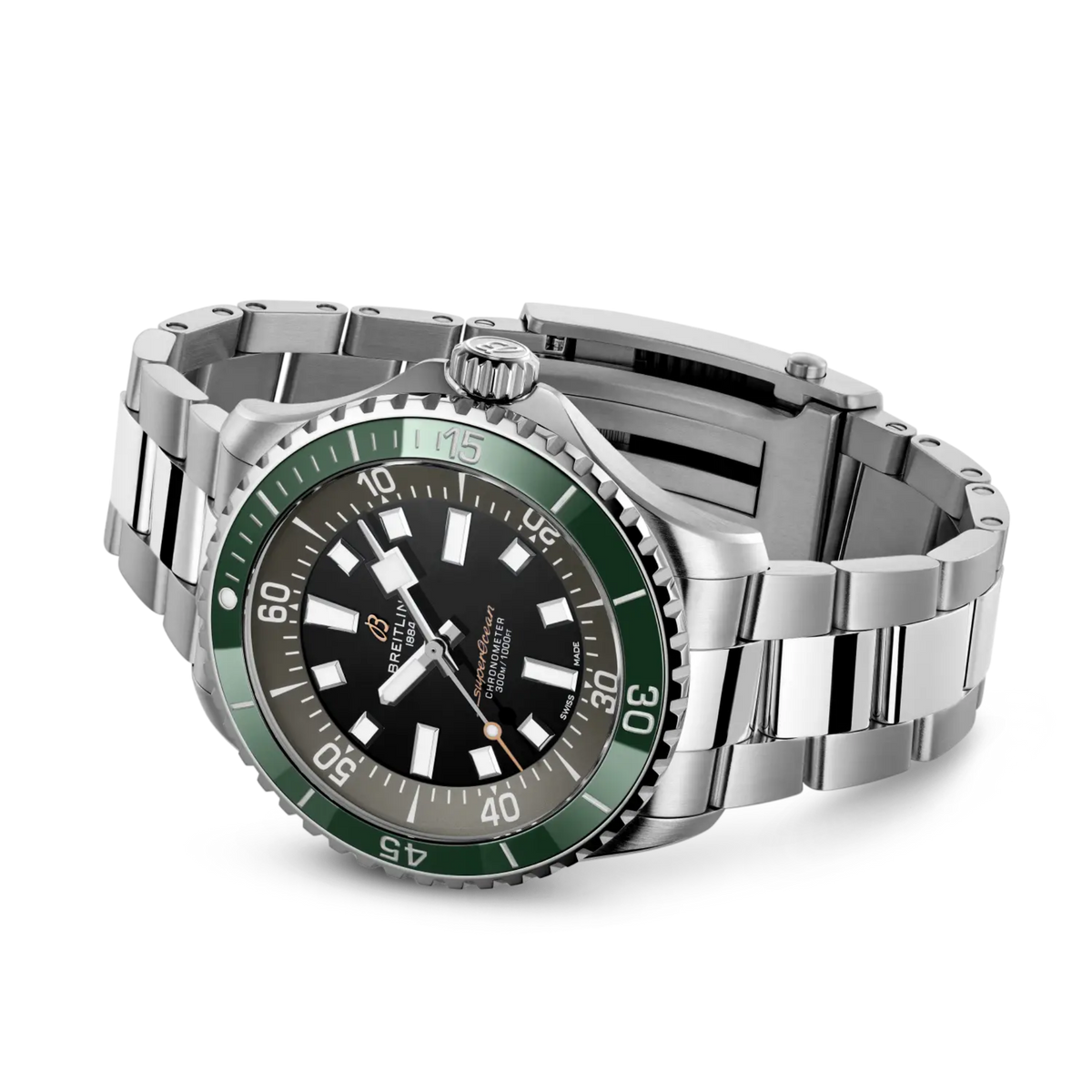 Breitling Superocean Automatic 44mm dive watch with stainless steel case and metal bracelet
