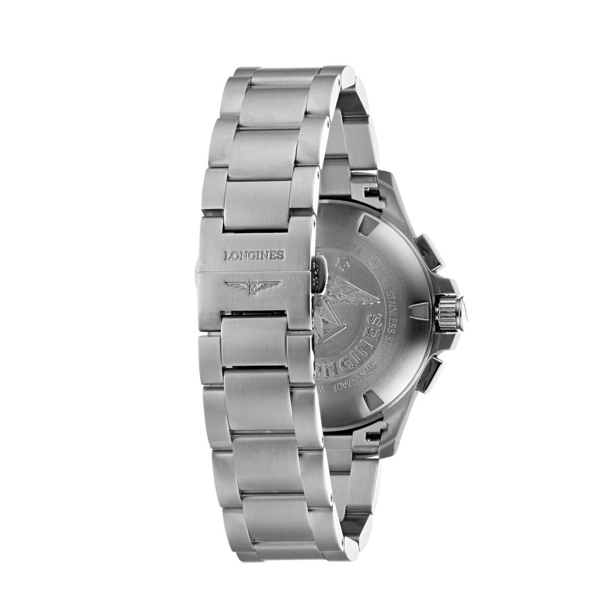 Longines Conquest Swiss men’s watch with black dial, sapphire crystal and stainless steel bracelet