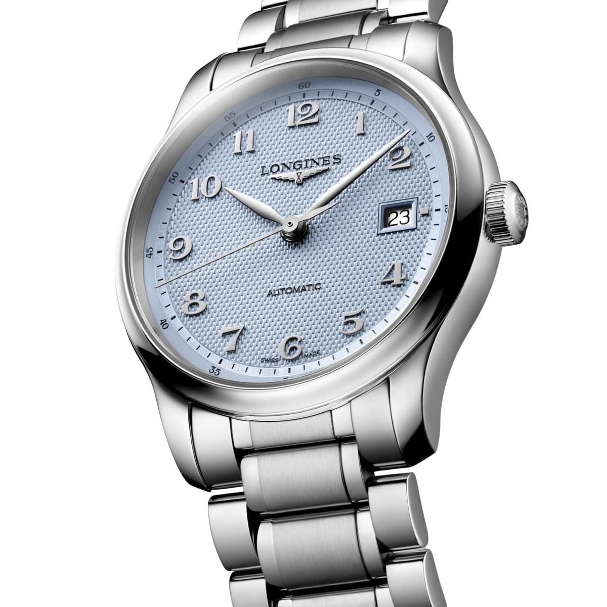 Power comes from the Longines Calibre L888.5, a self-winding mechanical movement featuring a monocrystalline silicon balance spring and an impressive power reserve of up to 72 hours. 