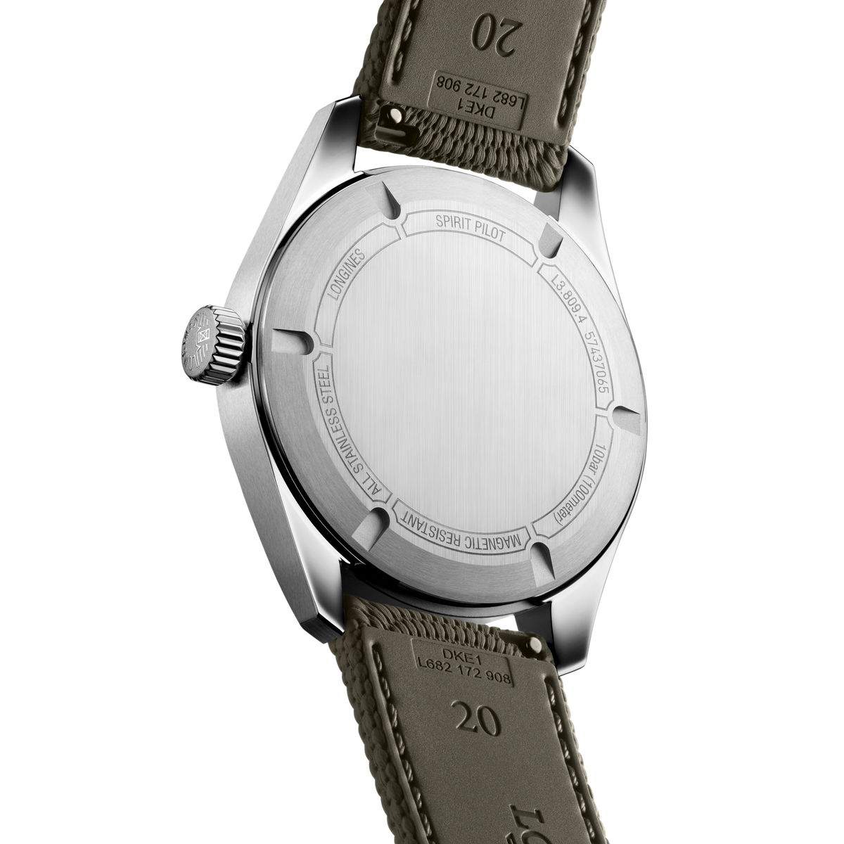Longines Spirit Pilot 42mm COSC-certified automatic watch with black aviation-inspired dial, date display and 72-hour power reserve.