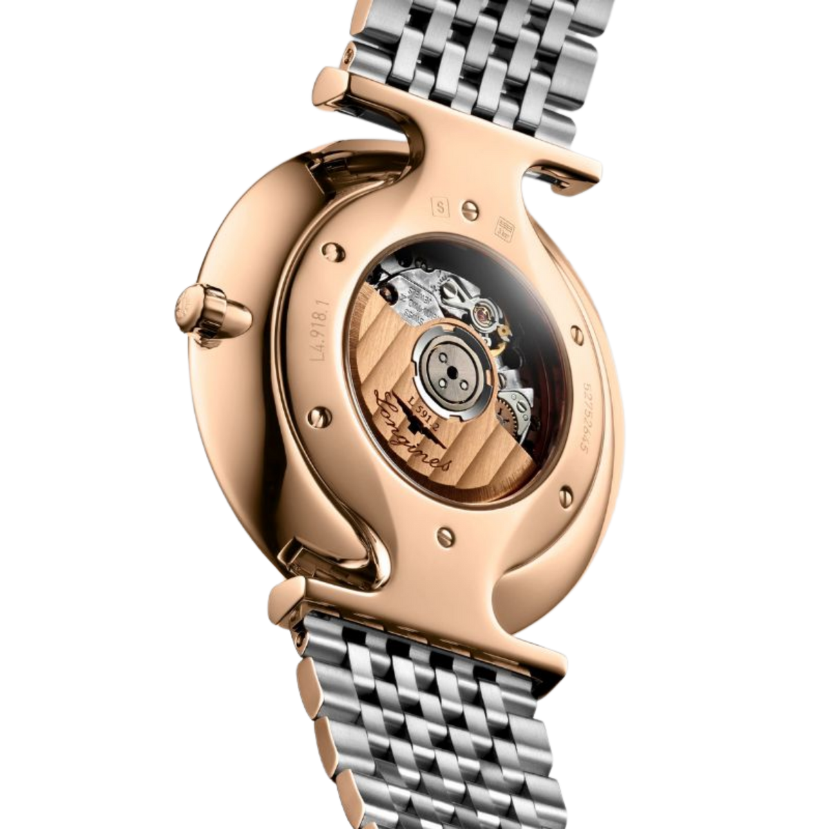Longines La Grande Classique 38mm Swiss automatic watch with white dial and two-tone steel bracelet