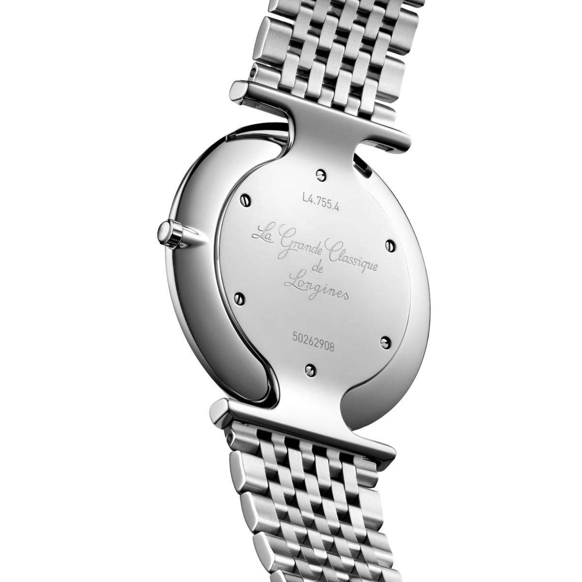 Longines La Grande Classique 36mm blue dial watch with slim stainless steel case and matching bracelet