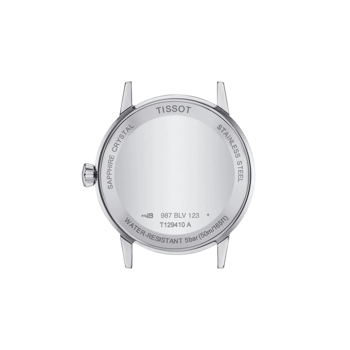 caseback image displaying the durable stainless steel construction and refined finishing, designed for reliable daily wear and lasting comfort