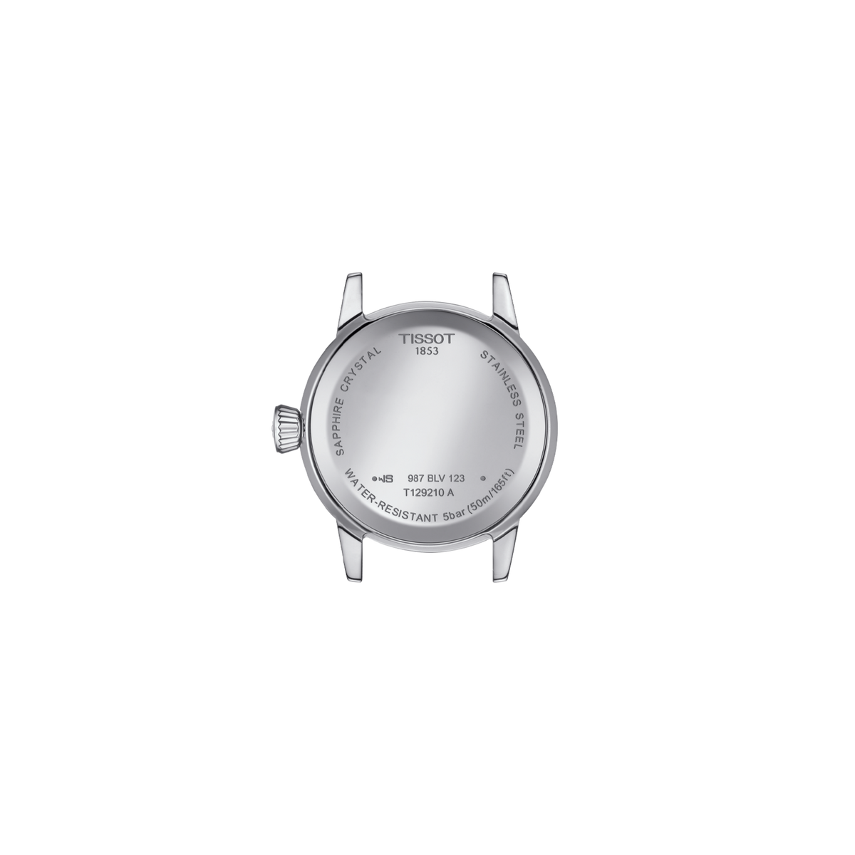 caseback view displaying the solid stainless steel construction, built for durability while maintaining a lightweight feel on the wrist