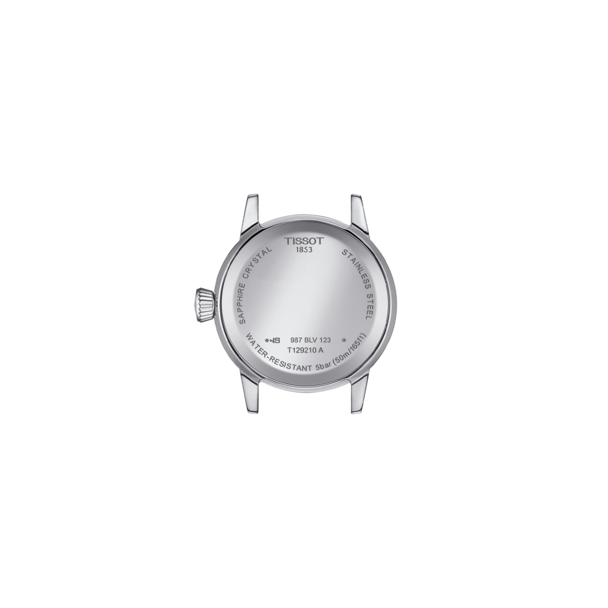 caseback view displaying the solid stainless steel construction, offering durability while keeping a lightweight feel