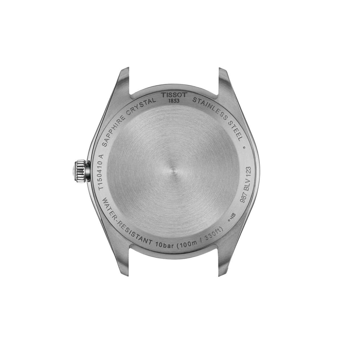 Swiss quartz Tissot PR 100 featuring a brushed grey dial.