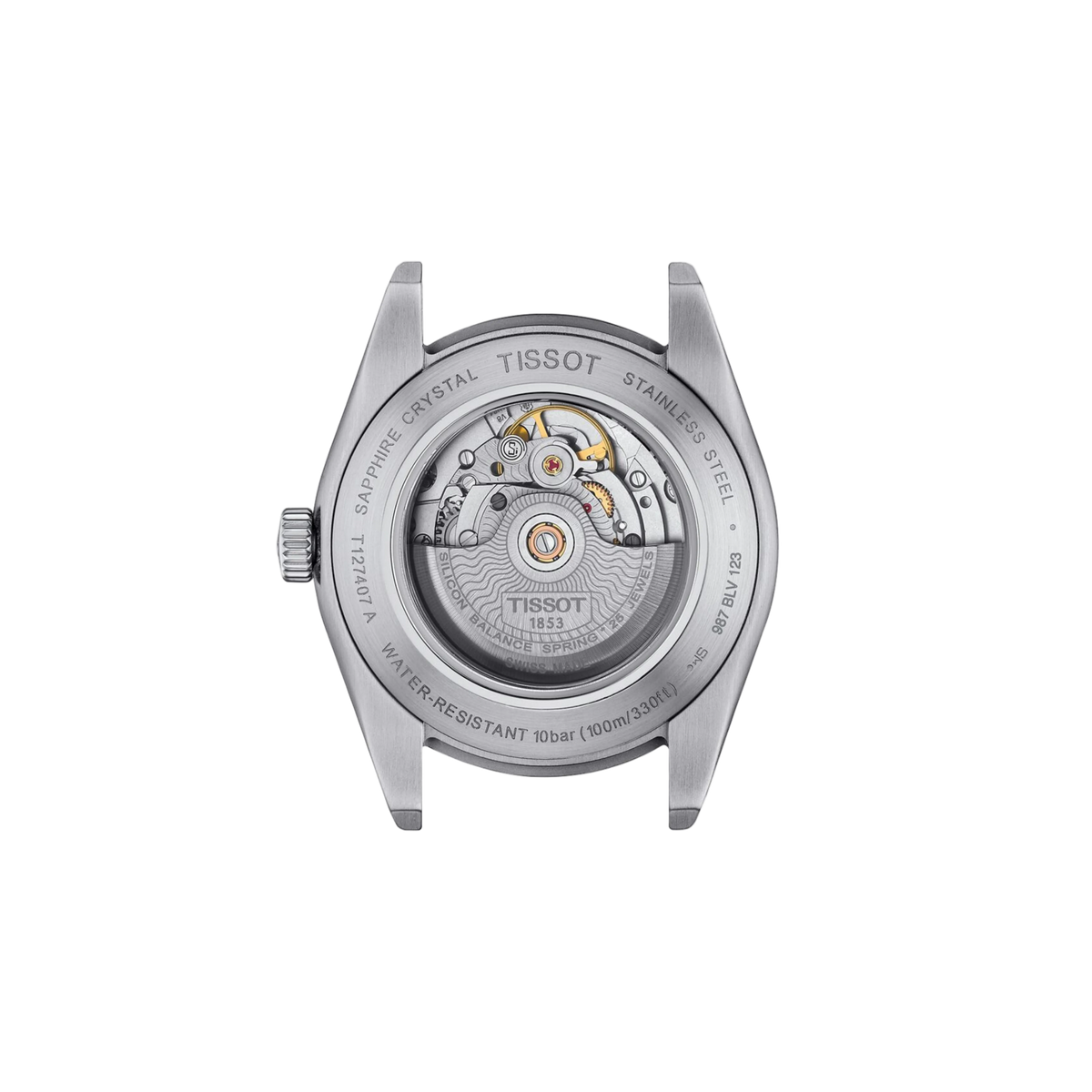 caseback image displaying the automatic movement housing and stainless steel construction, engineered for reliable precision and comfortable long-term wear